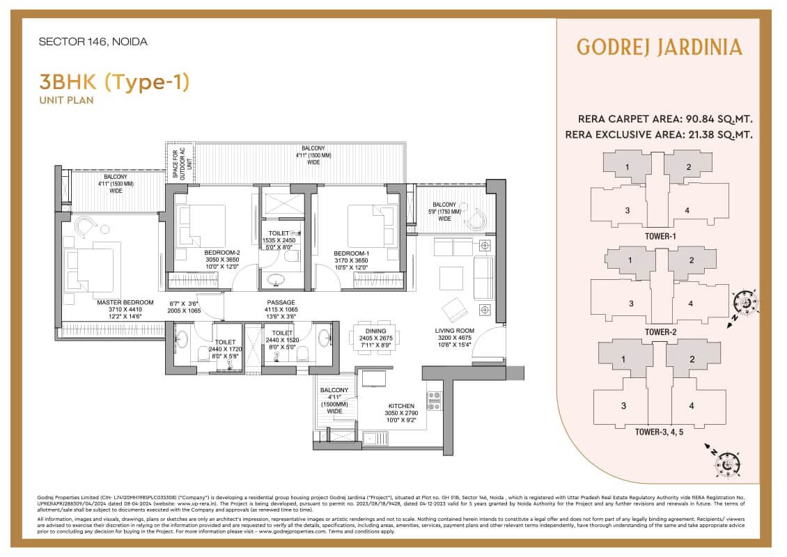 3 Bhk apartment price in noida sector 146